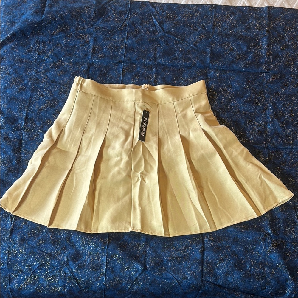 Cream Mini Skater Skirt